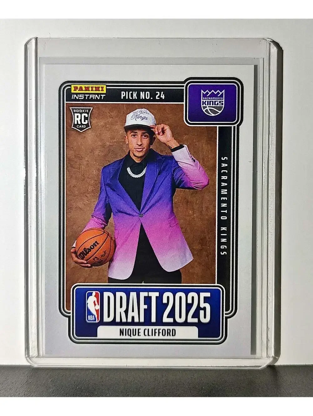 Nique Clifford Rookie 2025-26 Panini NBA #23 Draft Night Card Sacramento Kings